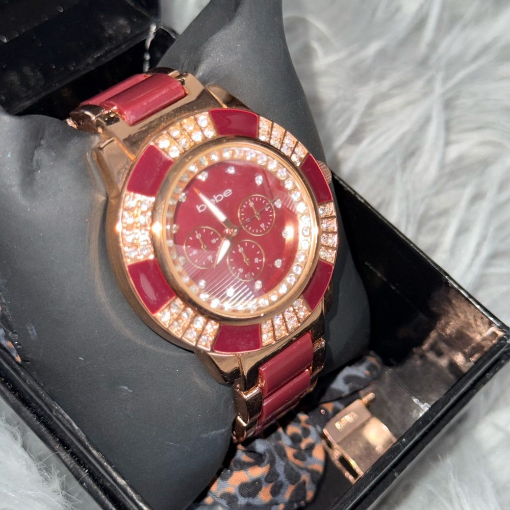 Bebe Rose Gold and Red Women's Watch